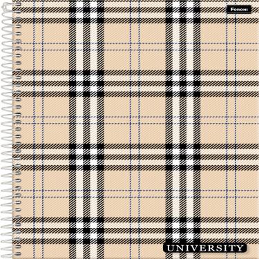 Imagem de Caderno Universitário Capa Dura Xadrez 10 Matérias 200 Folhas Espiral 20x27,5 cm