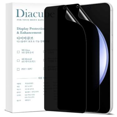 Imagem de DIACUBE Para Samsung S23 FE [atualizado 27°] Protetor de tela de privacidade [2 pacotes] Filme PET anti-espião fácil instalação com gabarito de alinhamento * Lembrete: o sensor óptico de impressão