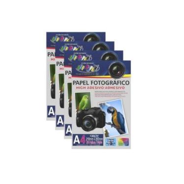 Imagem de 200 Folhas Papel Fotografico Adesivo A4 130g Branco Off Paper