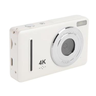Imagem de Câmera Digital 4K 64MP Com Tela LCD de 2,4 e Zoom 18x, Câmera de Vídeo Compacta HD Com Carregamento Tipo C para Adolescentes Blogging Photography Beginners (WHITE)