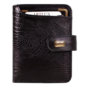 Imagem de Carteira Feminina de Couro com Ponteira 033 - Artlux, Preto