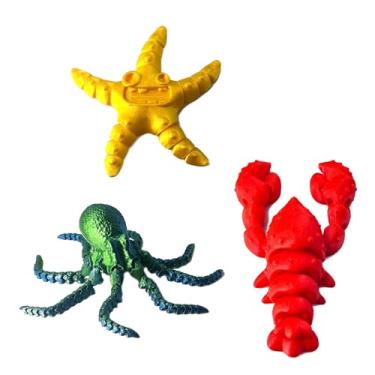 Imagem de EXQDYNM Brinquedos de animais impressos em 3D para adultos com autismo TDAH articulados mistério animais colecionáveis