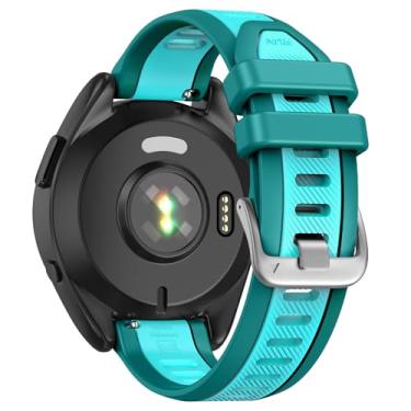 Imagem de U-LIMVE Pulseira de relógio para Garmin Forerunner 165/Forerunner 245/Forerunner 645/Vivoactive 5/Vivoactive 3/Venu 2 plus/Venu SQ 2, pulseira de silicone de liberação rápida de 20 mm, Aurora azul