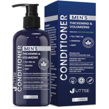 Imagem de Uttse Condicionador De Biotina Para Crescimento Capilar Masculino: Condicionador Natural Para Espessamento E Volume Com Óleo De Melaleuca, Ginseng E Hortelã Para Queda E Afinamento Capilar - 10,1 Fl