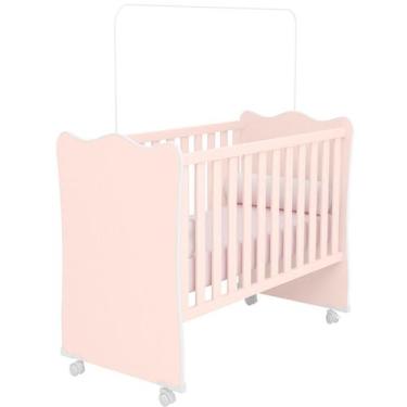 Imagem de Berço Infantil Doce Mel com Rodízios - Qmovi, Rosa Acetinado