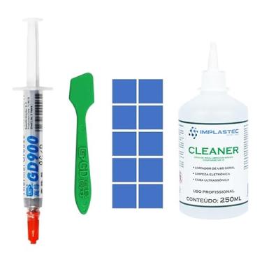 Imagem de Kit de Manutenção para Computador GD900 7G, Pasta Térmica + Cleaner 250ml + 10 Thermal Pads 10x10mm, com Raspador