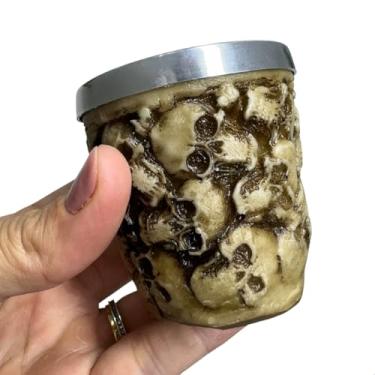 Imagem de Copo de Shot Dose Caveirinhas Skull esqueletos Decoração Bar Rock Roll Gótico Halloween