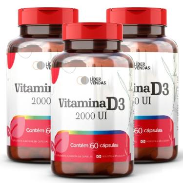 Imagem de Vitamina D3 2000 UI - 500mg com 60 cáps - 3 potes