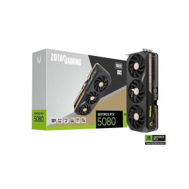 Imagem de Placa de Vìdeo Zotac RTX 5080 OC, 16GB, GDDR7, 256 BITS, PCIe, DisplayPort, UHBR, Preto