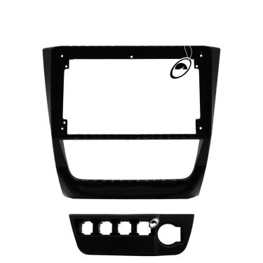 Imagem de Moldura De Painel 2 Din 9" Polegadas Vw Gol Saveiro Voyage G6 - Black Piano