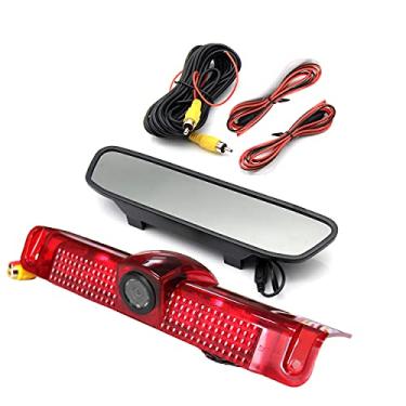 Imagem de Kit de monitor retrovisor retrovisor retrovisor retrovisor retrovisor retrovisor para Chevrolet Chevrolet Chevy Express/GMC Savana 2500 3500 2003-2019 3ª luz de freio + 4,3 polegadas