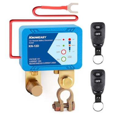 Imagem de Knoweasy Interruptor remoto de desligamento de bateria de 12V 240A - Controle inteligente de tensão antifurto para carros, caminhões, trailers, barcos, evita o consumo de bateria e melhora a segurança