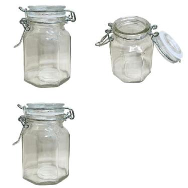 Imagem de 2 Potes De Vidro Com Tampa Hermética Com Silicone 100ml - New Goods