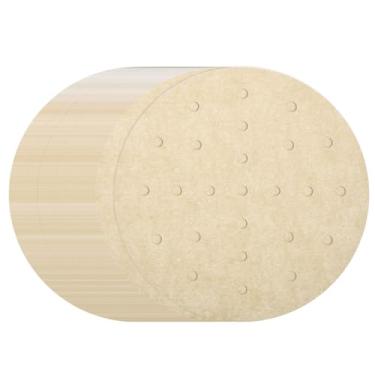 Imagem de HARFINGTON 400 peças de forros de fritadeira a ar, forros redondos de bambu com furos, folhas de papel pergaminho perfurado antiaderente, papel vaporizador descartável para fritadeiras a ar, cesta de