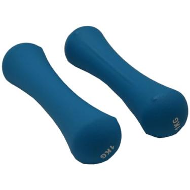 Imagem de BTBAI Conjunto de halteres femininos com 2 pesos - Pesos de mão de neoprene em forma de nascido para mulheres e homens - Ideal para casa, academia, fitness, musculação, pilates, 1 kg, 1 kg, pares de