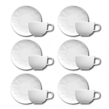 Imagem de Conjunto De Xícaras Para Chá Germer Orgânico Em Porcelana 240 Ml 6 Peças Branco