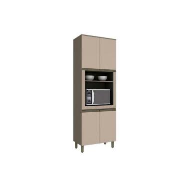 Imagem de Paneleiro De Cozinha Modulado Connect C/ 4 Portas (1 Forno) Duna/cristal - Henn
