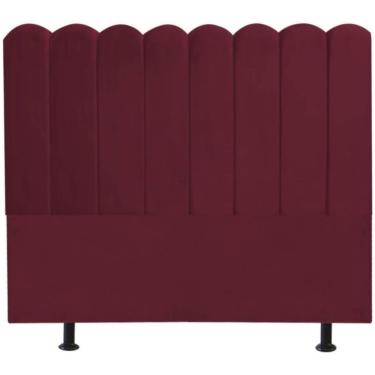 Imagem de Cabeceira Nuvem Cama Box Queen 160 Cm Alanis Suede Bordô