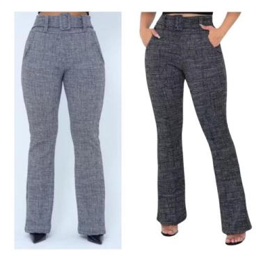 Imagem de Kit c/2 Calças Flare Social Bailarina c/ Bolso na frente e Detalhe de 