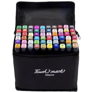 Imagem de Kit De Canetas Marcador Permanente Ponta Dupla Touch 60Cores - Chemast
