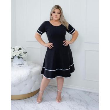 Imagem de Vestido Evangélico Feminino Midi Godê Festa Igreja Barato Oferta Ataca