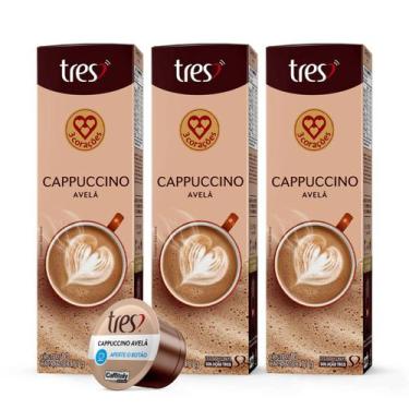 Imagem de 3x Cápsula de Café Tres 3 Corações Cappuccino Avelã 10 Unidades, Cappu