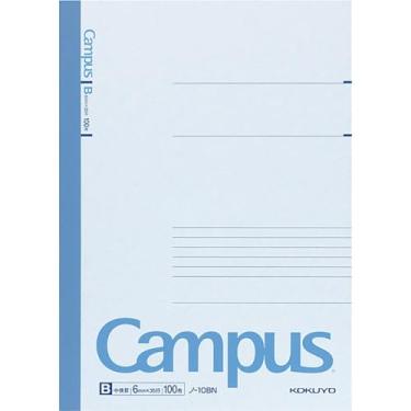 Imagem de KOKUYO Caderno campus, pautado B de 6 mm, Semi-B5, 100 folhas, 35 linhas, azul, importação do Japão (NO-10BN)