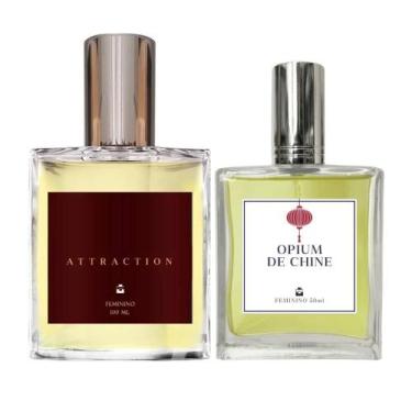 Imagem de Kit Perfume Feminino Attraction 100Ml + Opium De Chine 50Ml - Essência