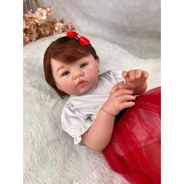 Imagem de Boneca Bebe Reborn Menina Corpo Siliconado Banho + Enxoval - Mundo Azu
