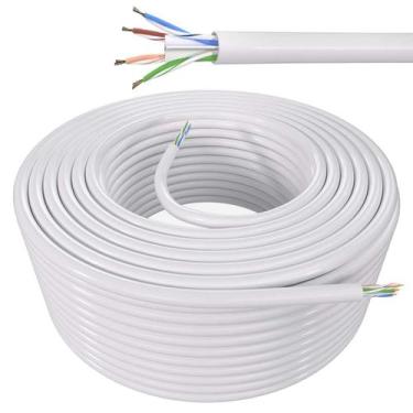Imagem de Cabo de Rede Cat6 Cobre Utp 4 Pares Branco 100 Metros Giga - Multitoc