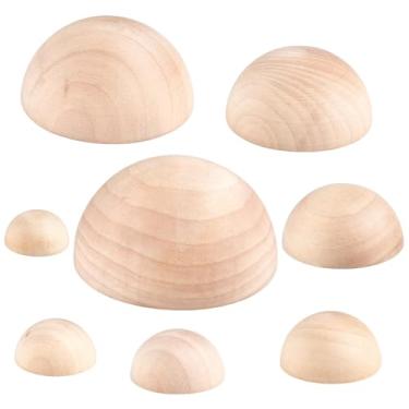 Imagem de Akamino Conjunto de 8 ferramentas de cerâmica meio redondo, 8 tamanhos de ferramentas de cerâmica hemisfério de madeira, ferramenta de prensa de placa de cerâmica, ferramentas de argila para