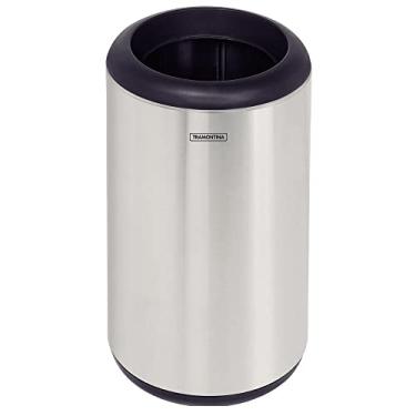 Imagem de Lixeira em Aço Inox com Aro e Base em Polipropileno 10 Litros, Tramontina, Inox