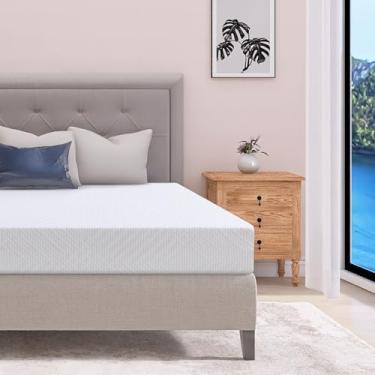 Imagem de Colchão de espuma viscoelástica tamanho completo 25 cm com capa Tencel, cama média firme de chá verde/gel refrescante premium - em uma caixa, conforto de alívio de pressão, feito nos EUA, CertiPUR-US