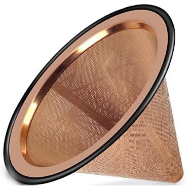 Imagem de Filtro de café Apace Living Pour Over – Ampla base de metal reutilizável coador de café de aço inoxidável – Perfeito para Chemex Hario Bodum e outras máquinas de café – Filtro de café sem papel para preparação sustentável