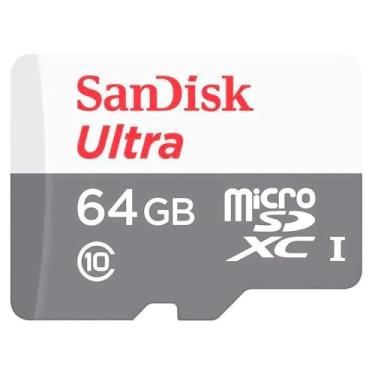 Imagem de Cartão de Memória microSDXC 64GB, Classe 10, Alta Velocidade, com Adaptador SD