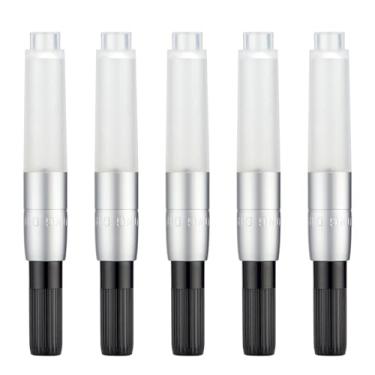 Imagem de HONG DIAN Hongdian Fountain Pen Ink Converter Conjunto de 5 Unidades, Diâmetro Do Furo 3,4 Mm, Estilo Curto Compatível com Caneta Tinteiro M1 M2 Pocket Mini, Prata
