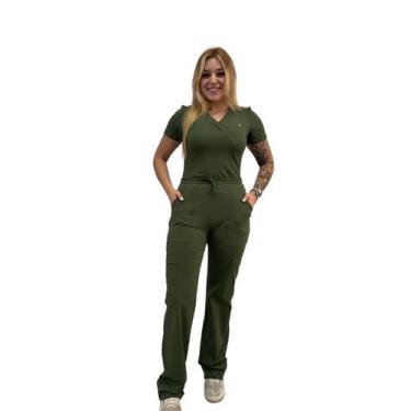 Imagem de Conjunto Scrub Pijama Cirúrgico Verona Verde Cacto Toque geladinho - R