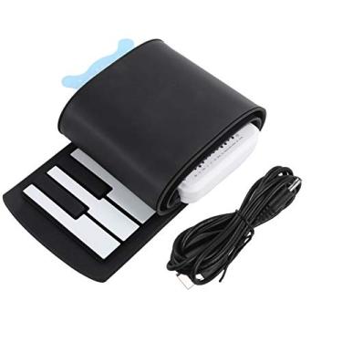 Imagem de Drfeify Roll de Mão Portátil Piano Flexível 49 Teclado de Teclado de Alto-falante Embutido K5 para Performances Ao Ar Livre Silicone/Black/1