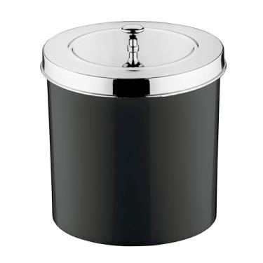 Imagem de Lixeira c/tampa 5 litros preto/cromado - Future | Com sistema que esconde o saco de lixo