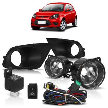 Imagem de Kit Farol Milha Auxiliar KA 2012 2013 2014 Molduras Botão Universal Le