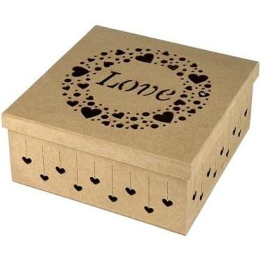 Imagem de Caixa em MDF Presente Surpresa Dia dos Namorados Caixa 25cm x 25cm x 1