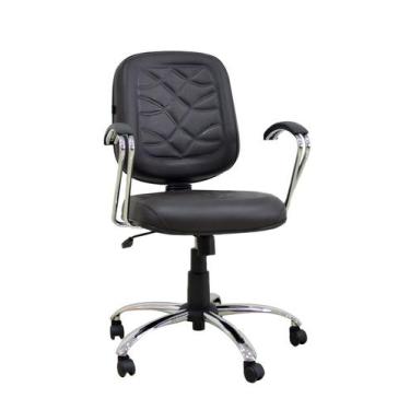 Imagem de Cadeira Diretor Eros CR - Maiart, Preto, Couro Sintetico Corano