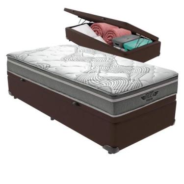 Imagem de Cama Box Baú Solteiro e Colchão Ibiza Molas V-tech, Marrom