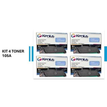 Imagem de Kit 4 toner compatível para w1105a 105a 107w 135a - Kenius