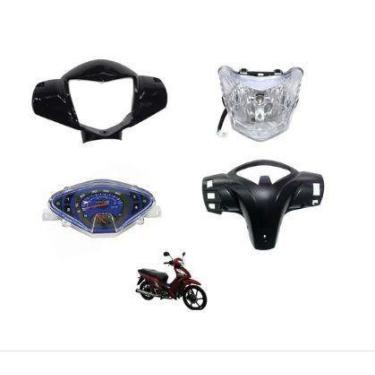 Imagem de Kit Carenagem Farol Moldura Farol E Painel Jet 50 E Jet 125 - Preto - 