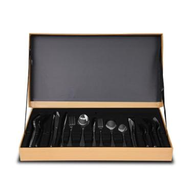 Imagem de Euro Home - Faqueiro em Aço Inox Estojo decor Bambu 42 PEÇAS Strauss Classic - FQM42C