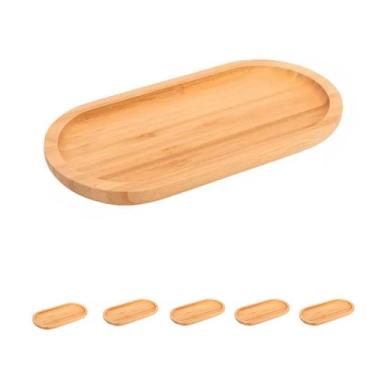 Imagem de 5un petisqueira oval tábua bambu 31,5cm bandeja frios - clink