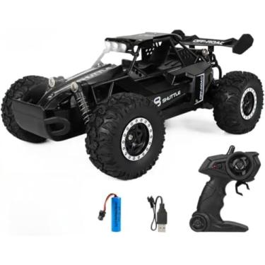 Imagem de Carrinho de Controle Remoto, Alloy Metal, Alta Velocidade 20km/h, 4x4 Off Road, Pneus de Borracha, Amortecimento e Farol de milha (Preto)