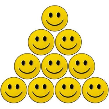 Imagem de Adhere Marcadores de bola de golfe logotipo personalizado esmaltado com clipes magnéticos fortes para chapéu Um presente de golfe premium para golfista (10 peças sorriso)