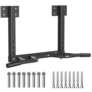 Imagem de Barra de puxar para montagem em viga, barra de queixo montada em viga e viga para academia em casa com parafusos de montagem de madeira e montagem na parede